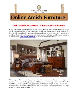 Oak Amish Furniture - Classic For a Reason