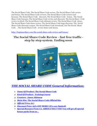 The Social Share Code Review-$32,400 bonus & discount