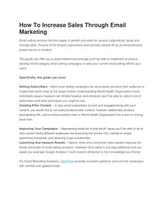 EMail Marketing Services
