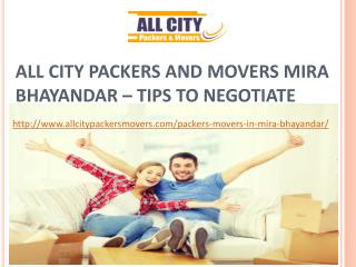 All City Packers and Movers Mira Bhayandar – Tips to Negotiate