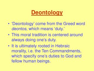 Deontology