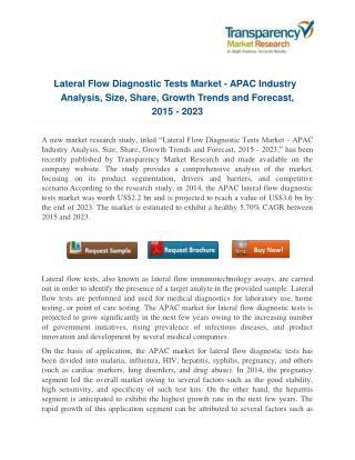 Challenges and Promises of Lateral Flow Diagnostic Tests Market