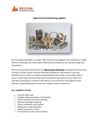 High Precision Machining suppliers