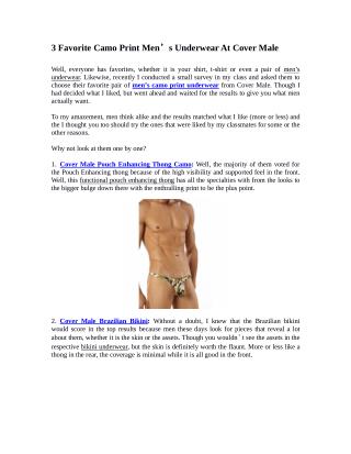 3 Favorite Camo Print Men’s Underwear At Cover Male