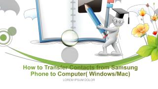 Simple Way to Transfer Contacts from Samsung Phone to Computer/PC