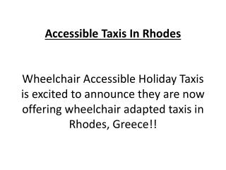 Accessible Taxis in Rhodes