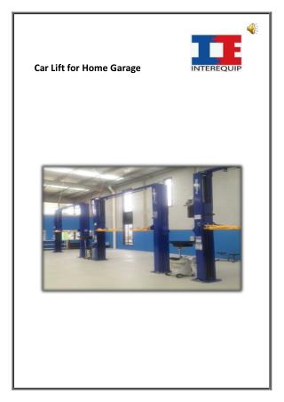 Car Lift for Home Garage