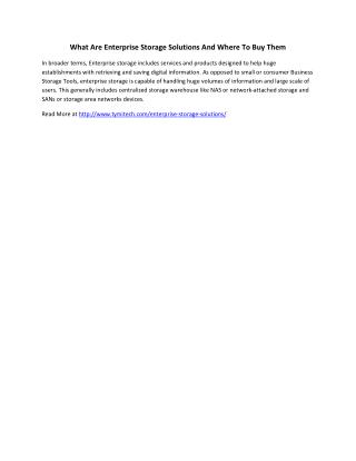 What Are Enterprise Storage Solutions And Where To Buy Them