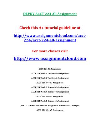 DEVRY ACCT 224 All Assignment