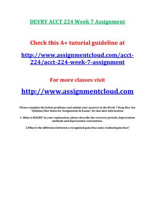 DEVRY ACCT 224 Week 7 Assignment