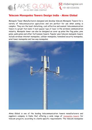 Telecom Monopoles Towers Design