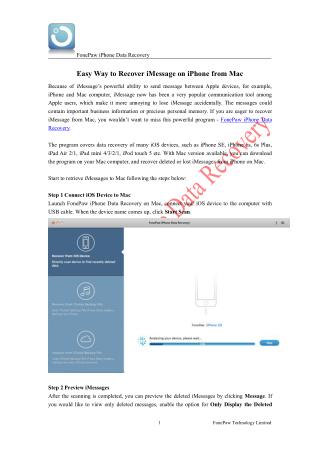 Easy Way to Recover iMessages from Mac