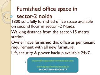 1800 sqft fully furnished (9910007460) office space for rent in noida sector 2