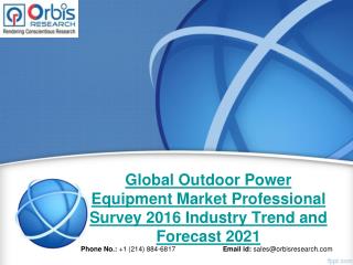 2016 Global Outdoor Power Equipment Market Professional Survey Trend Analysis