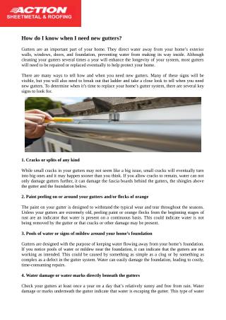 How to Tell if Your Home Needs New Gutters