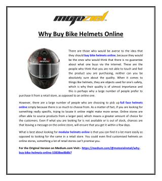 Why Buy Bike Helmets Online