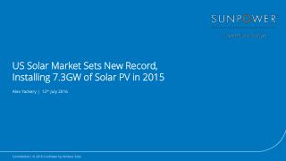 US Solar Market Sets New Record, Installing 7.3GW of Solar PV in 2015