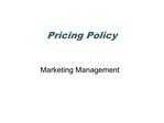 Pricing Policy