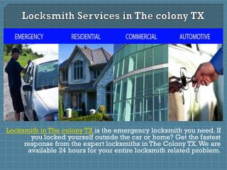Locksmith Services in The colony TX