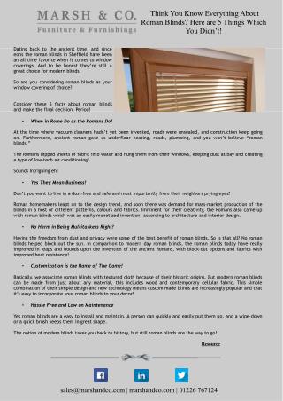 Think You Know Everything About Roman Blinds? Here are 5 Things Which You Didn’t!