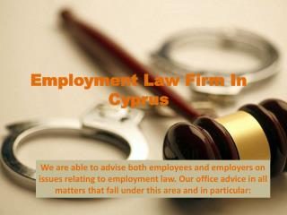 Employment Law Firm In Cyprus