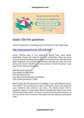 latest Oracle 1Z0-419 questions