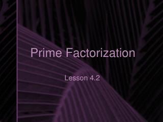 Prime Factorization