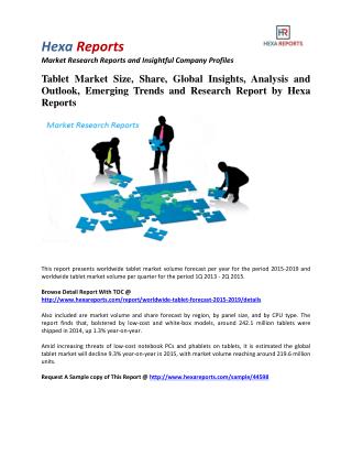 Tablet Market Size, Analysis and Emerging Trends: Hexa Reports