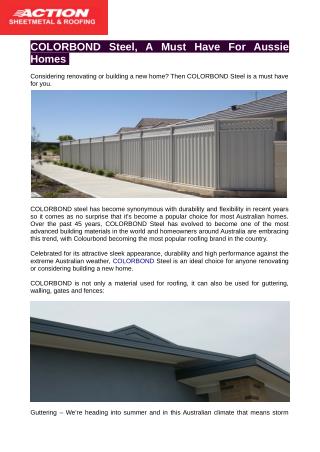 Thinking of Colorbond roofing?