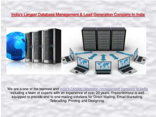 India’s Largest Database Management & Lead Generation Company In India | Frozenlemonz
