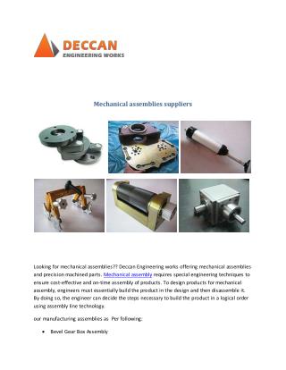Mechanical assemblies suppliers