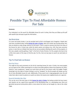Best Possible Tips To Find Affordable Homes For Sale