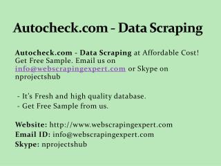 Autocheck.com - Data Scraping