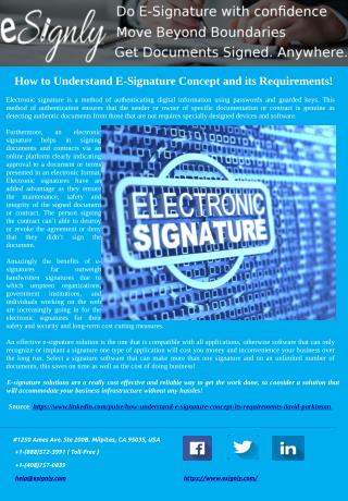 How to Understand E-Signature Concept and its Requirements!