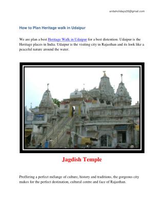 How to Plan Heritage walk in udaipur