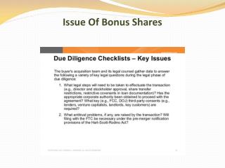 Issue Of Bonus Shares