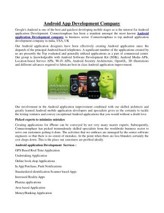 Best android app development company in india - connectionphase