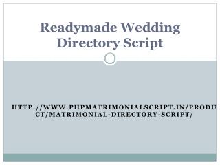 Readymade Wedding Directory Script