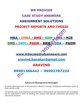 Advanced Management Strategies. Agri Business Mgmt. Business Ethics.Business Mgmt. ARAVIND 9901366442.pdf