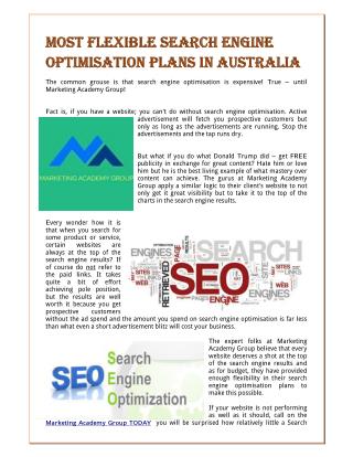 Most Flexible Search Engine Optimisation Plans