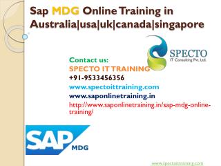 SAP MDG online training | SAP MDG fastrack online training classes-specto