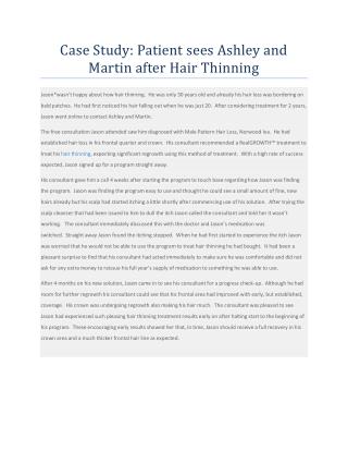 Case Study - Patient sees Ashley and Martin after Hair Thinning