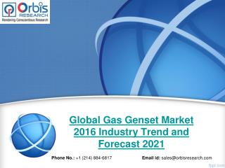 2016 Global Gas Genset Production, Supply, Sales and Demand Market Research Report