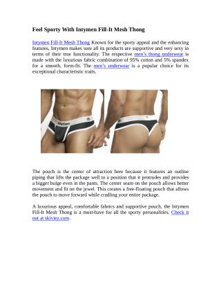 Feel Sporty With Intymen Fill-It Mesh Thong