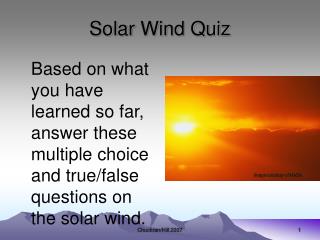 Solar Wind Quiz