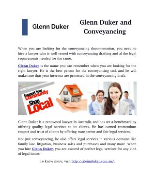 Glenn Duker and Conveyancing
