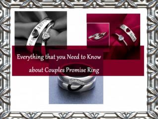 Everything that you Need to Know about Couples Promise Ring