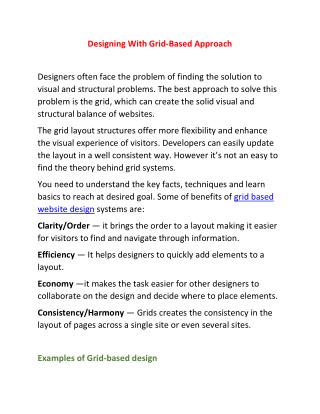 Designing With Grid-Based Approach
