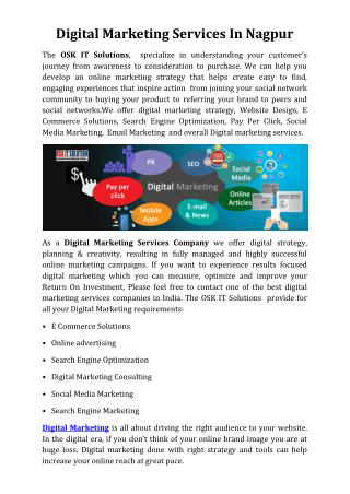 Digital marketing services In Nagpur