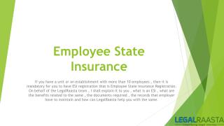 Employee state Insurance